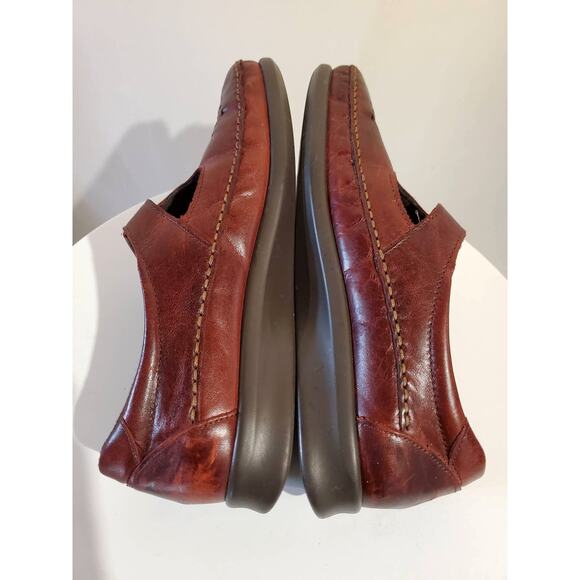 SAS Willow Cutout Leather Walnut Mary Jane Moccasin T-Strap Loafers Womens 8.5N - Picture 6 of 9